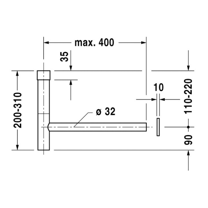 Syfon ozdobny Duravit - czarny mat