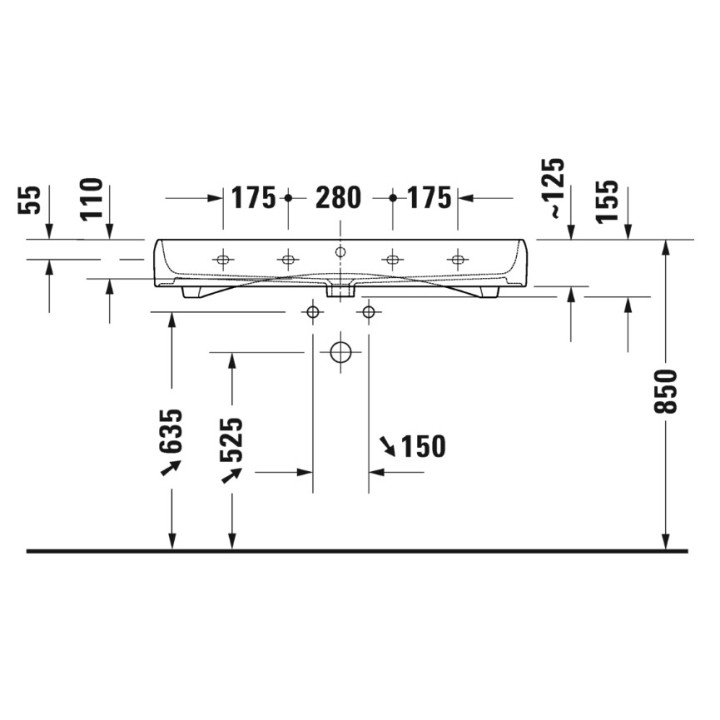 Umywalka meblowa 100x47cm, Duravit Qatego - Biały błyszczący 