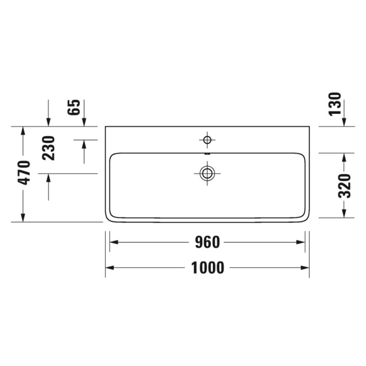 Umywalka meblowa 100x47cm, Duravit Qatego - Biały błyszczący (HyG) 
