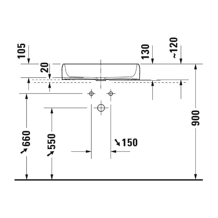 Umywalka stawiana, 60x40cm, Duravit Qatego - Biały błyszczący 