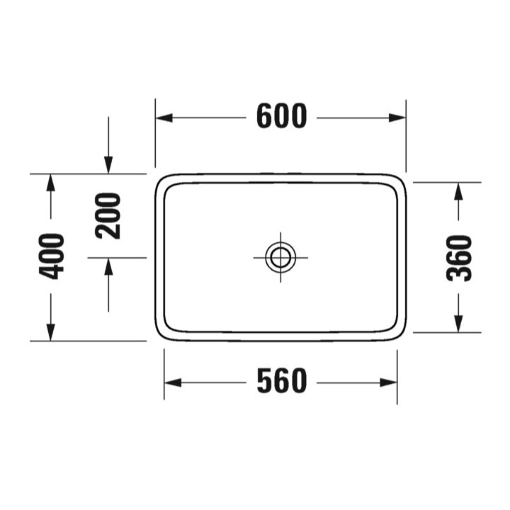 Umywalka stawiana, 60x40cm, Duravit Qatego - Biały błyszczący (HyG) 