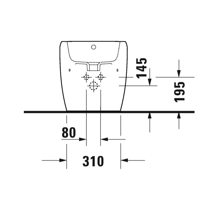 Bidet stojący, 39x60cm, Duravit Qatego - Biały błyszczący 