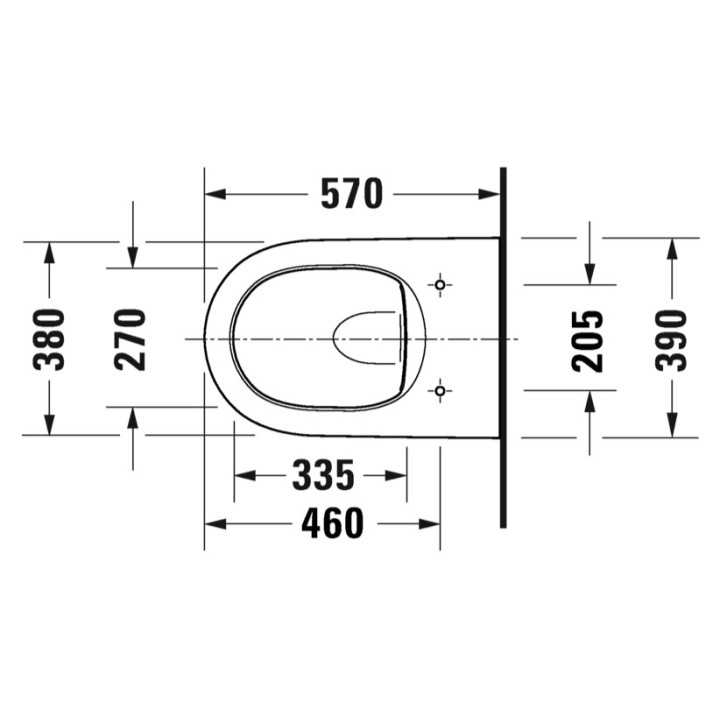 Miska toaletowa wisząca, 38,5x57cm, Duravit Qatego Rimless® - Biały błyszczący 