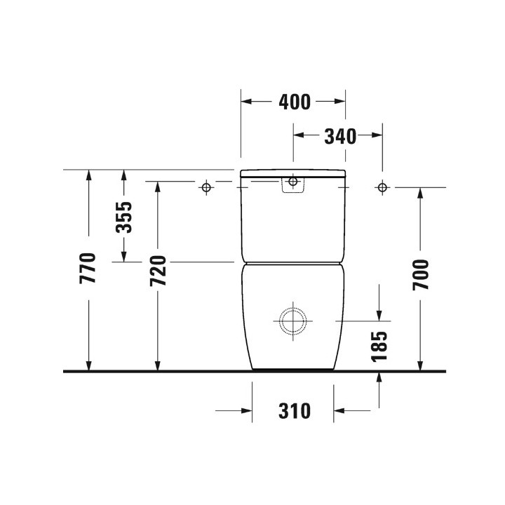 Miska toaletowa stojąca, 39x66cm, Duravit Qatego Rimless® 