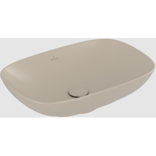 Umywalka stojąca na blacie Villeroy & Boch, Loop & Friends, Almond CeramicPlus, z przelewem