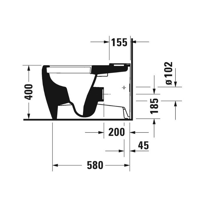 Miska toaletowa stojąca, 39x66cm, Duravit Qatego Rimless® (HyG) 
