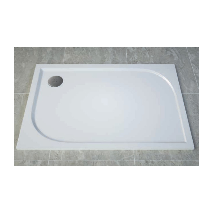  Brodzik konglomeratowy prostokątny, Sanswiss Tracy, 90x120cm - Biały 