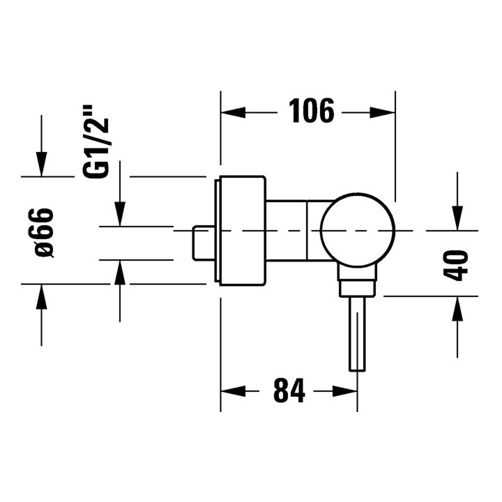 Jednouchwytowa bateria prysznicowa natynkowa, Duravit Circle - Chrom błyszczący