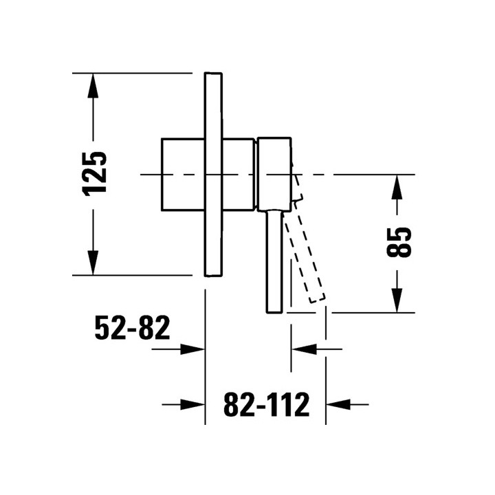 Jednouchwytowa bateria prysznicowa podtynkowa, Duravit Circle - Chrom błyszczący