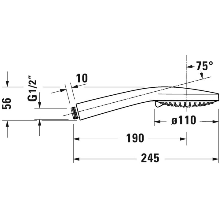 Słuchawka prysznicowa 3jet 110 MinusFlow Duravit - Czarny Mat