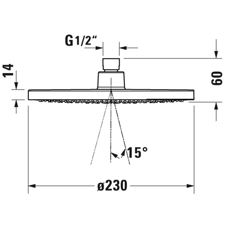 Głowica prysznicowa 1jet 230 MinusFlow Duravit - Brązowy szczotkowany