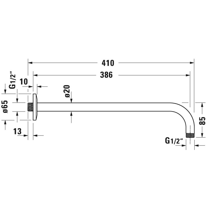 Ramię prysznicowe Duravit - Brązowy szczotkowany