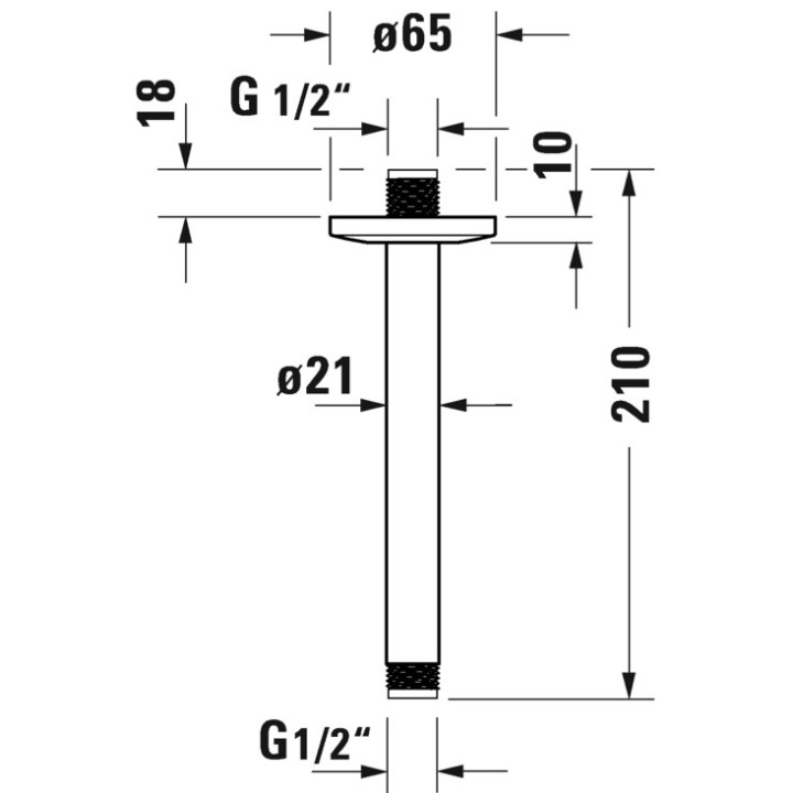 Ramię prysznicowe, sufitowe Duravit - Brązowy szczotkowany