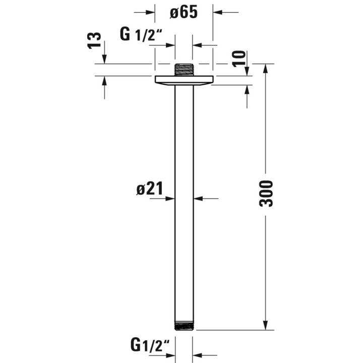 Ramię prysznicowe, sufitowe Duravit - Brązowy szczotkowany