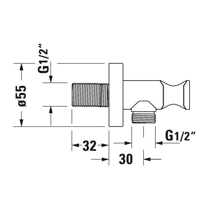 Przyłącze ścienne do węża Duravit - Stal nierdzewna szczotkowana