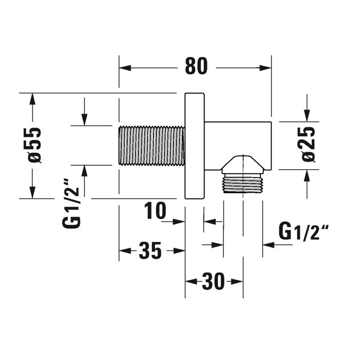 Przyłącze ścienne do węża Duravit - Brązowy szczotkowany
