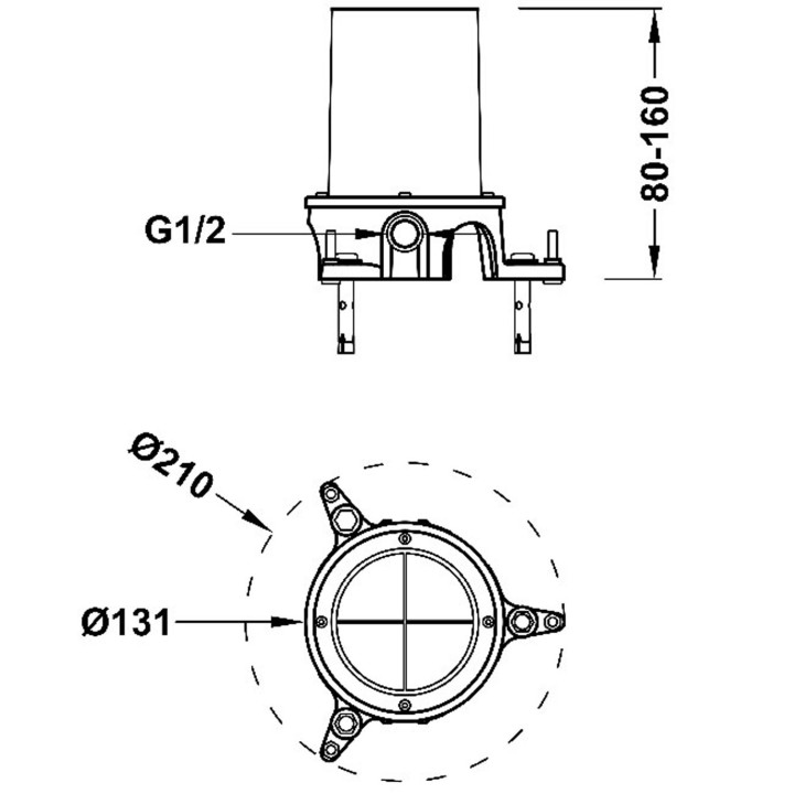 Podstawa do zabudowy do montaż baterii jednouchwytowych podłogowych TRES STUDY