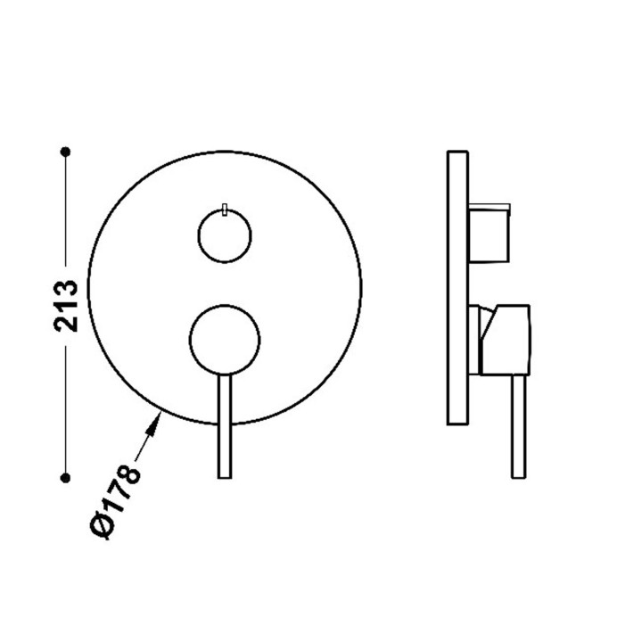 Maskownica do wpuszczanego korpusu 2-drożnego Rapid-box - Czerń Metalizowana