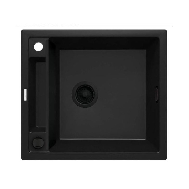 Zlewozmywak granitowy Deante Andante, 60x52cm, wpuszczany, grafit metalik