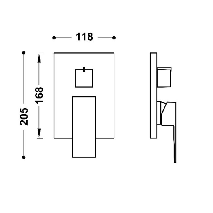 Maskownica do wpuszczanego korpusu 2-drożnego Rapid-box, TRES CUADRO - 24-K Złoto