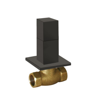 Zawór odcinający podtynkowy, TRES CUADRO - Czerń Matowa