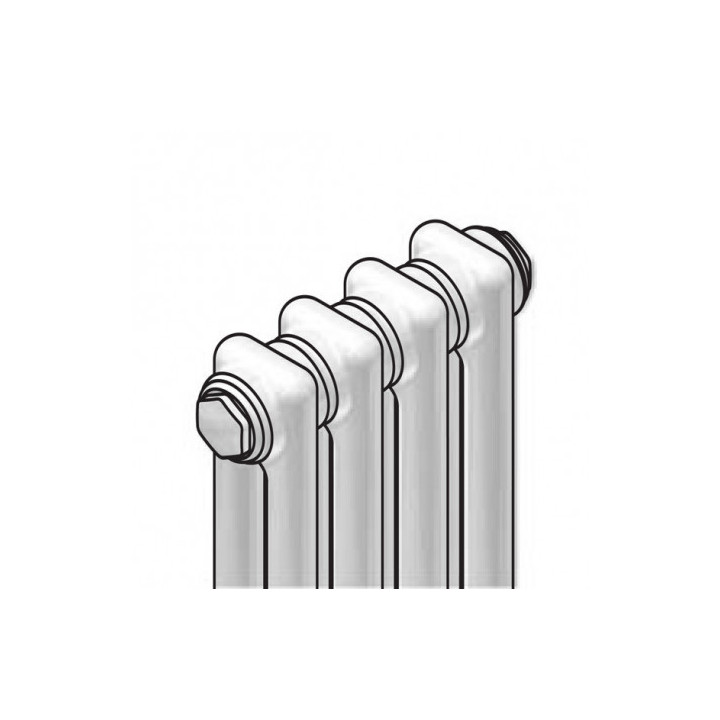 Grzejnik Zehnder Charleston model 2180, wysokość 180 cm x szerokość 46 cm (podłączenie 7610, standardowe boczne) - biały