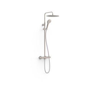 Zestaw baterii termostatycznej naściennej 2-drożnej prysznicowej, TRES LOFT - Stal