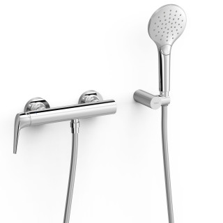 Bateria jednouchwytowa ścienna prysznicowa, TRES FUJI -  Chrom