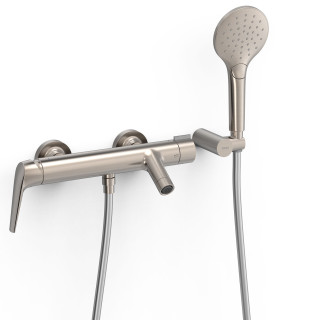 Bateria jednouchwytowa ścienna wannowa i prysznicowa, TRES FUJI - Stal