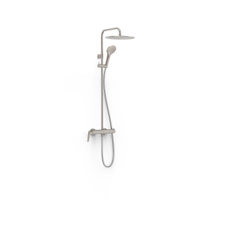 Zestaw baterii jednouchwytowej naściennej 2-drożnej prysznicowej, TRES FUJI - Stal