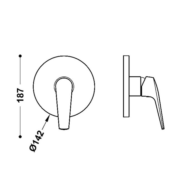 Maskownica do wpuszczanego korpusu 1-drożnego Rapid-box, TRES FUJI - Chrom