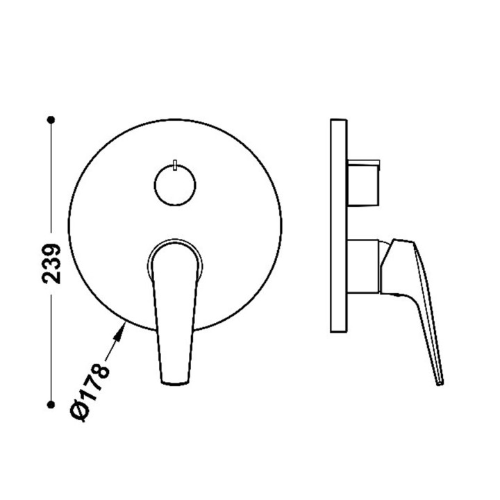Maskownica do wpuszczanego korpusu 2-drożnego Rapid-box, TRES FUJI - Chrom