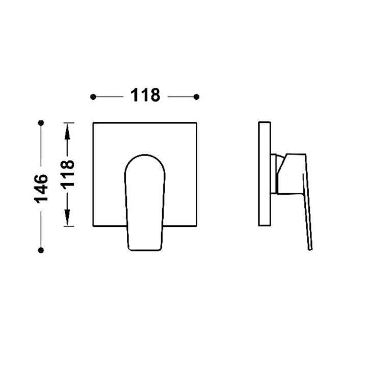 Maskownica do wpuszczanego korpusu 1-drożnego Rapid-box, TRES PROJECT-TRES - Czerń Metalizowana