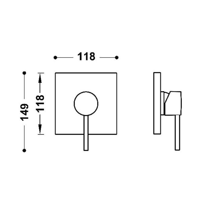 Maskownica do wpuszczanego korpusu 1-drożnego Rapid-box, TRES MAX-TRES - Chrom 