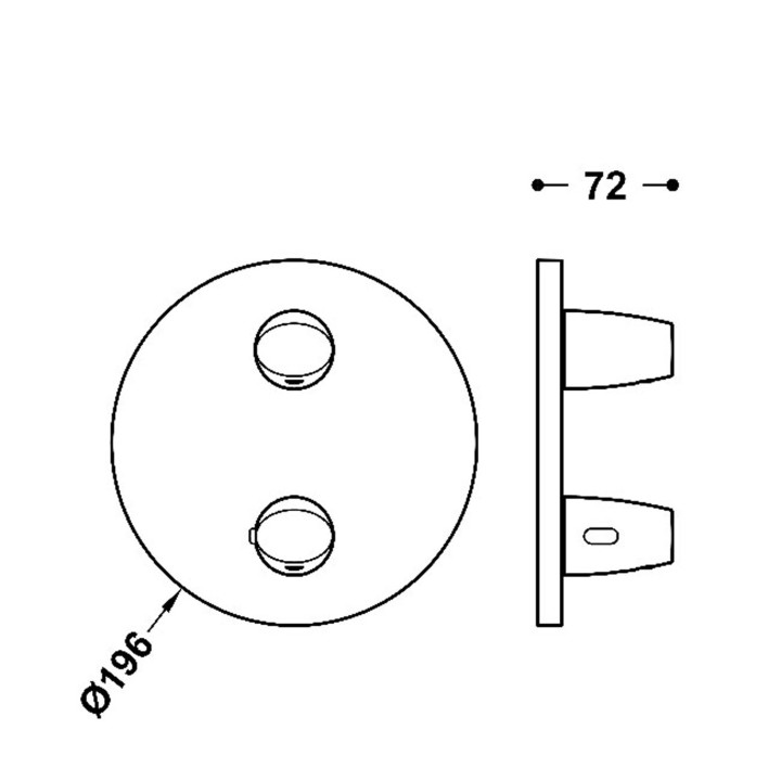 Maskownica do wpuszczanego korpusu 2-drożnego, TRES THERM-BOX - Stal