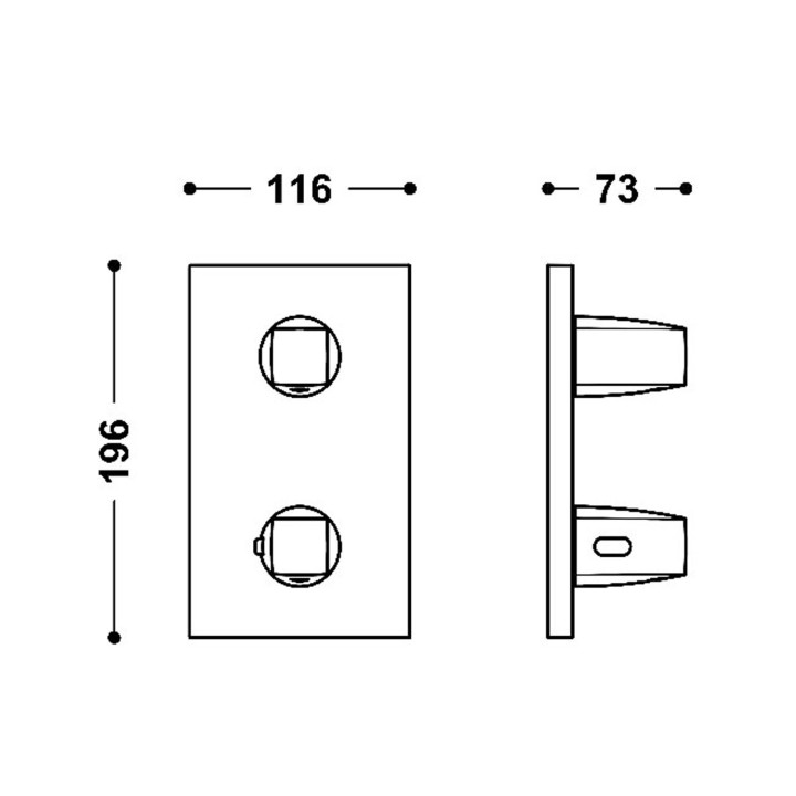 Maskownica do wpuszczanego korpusu 2-drożnego, TRES THERM-BOX - Chrom 