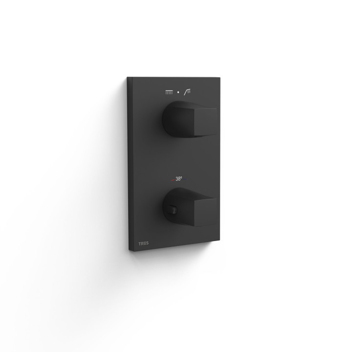 Maskownica do wpuszczanego korpusu 2-drożnego, TRES THERM-BOX - Czerń Matowa