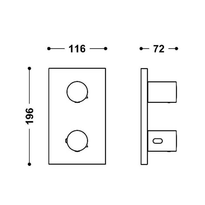 Maskownica do wpuszczanego korpusu 2-drożnego, TRES THERM-BOX - Chrom