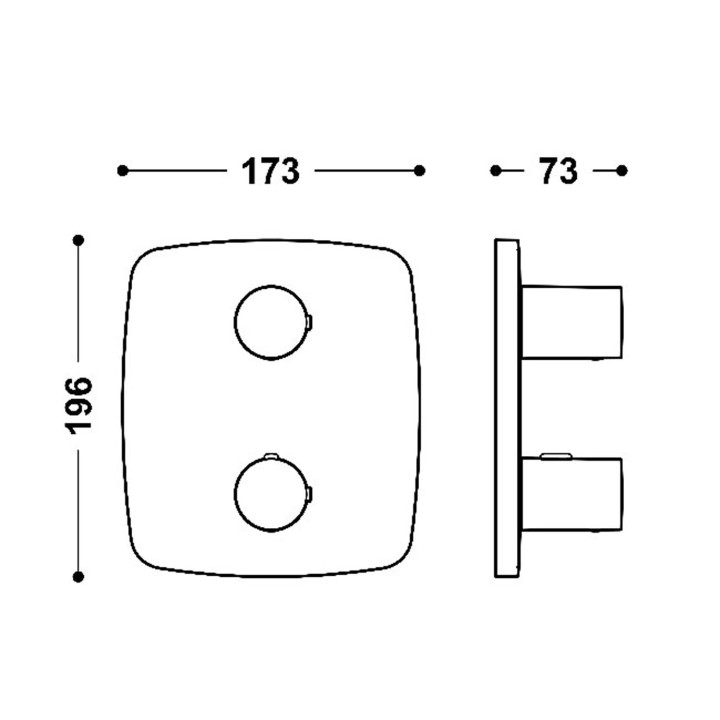 Maskownica do wpuszczanego korpusu 2-drożnego, TRES THERM-BOX - Chrom