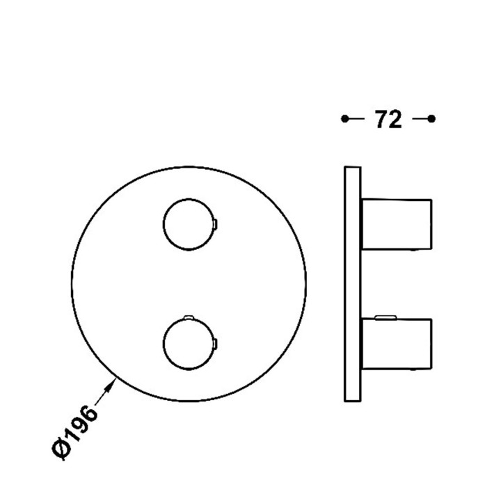 Maskownica do wpuszczanego korpusu 2-drożnego, TRES THERM-BOX - Chrom  