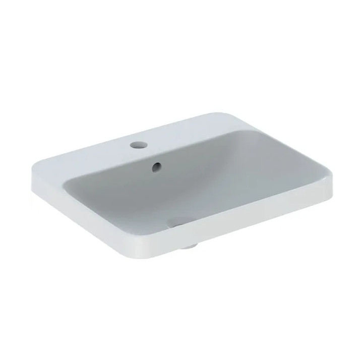 Umywalka wpuszczana w blat 55x45cm, Geberit VariForm - Biały / KeraTect 