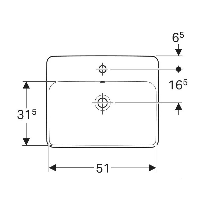 Umywalka wpuszczana w blat 55x45cm, Geberit VariForm - Biały / KeraTect 