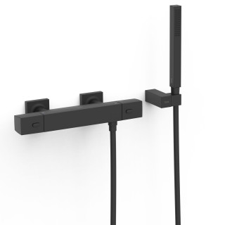 Bateria termostatyczna naścienna prysznicowa, TRES OVER-WALL - Czerń Matowa