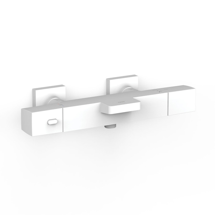 Bateria termostatyczna naścienna wannowa i prysznicowa, TRES OVER-WALL - Biel Matowa