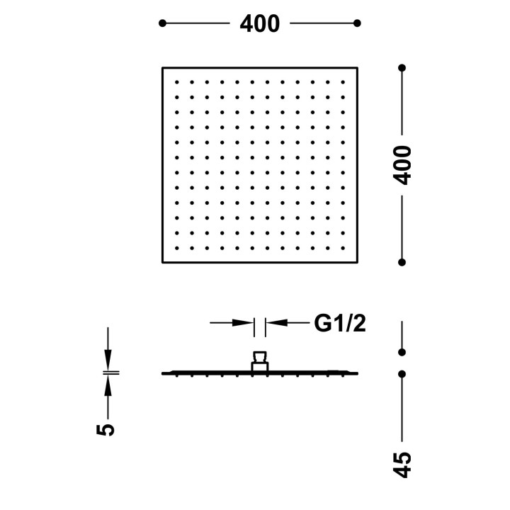 Deszczownica, TRES COMPL DUCHA - Chrom