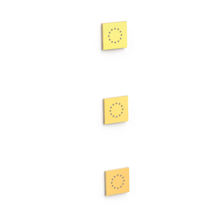 3 podtynkowe dysze z hydromasażem, TRES COMPL DUCHA - 24-K Złoto