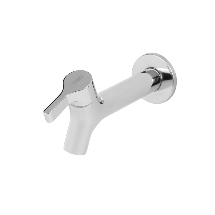 Bateria naścienna 1-drożna do biura lub pralni, TRES BASE - Chrom 