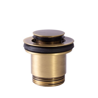 Zawór spustowy Click-Clack Simple-Rapid do umywalki z opcją zawsze otwartą, TRES COMPL GRIFERIA - Mosiądz Antyczny