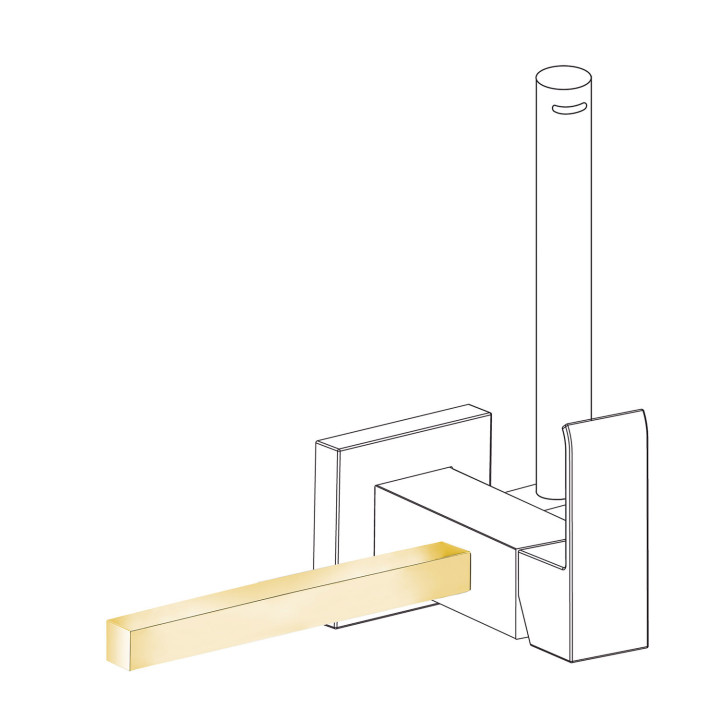 Akcesorium do wieszania ręcznika do baterii bidetowej z natryskiem do toalety, TRES CUADRO - 24-K Złoto  