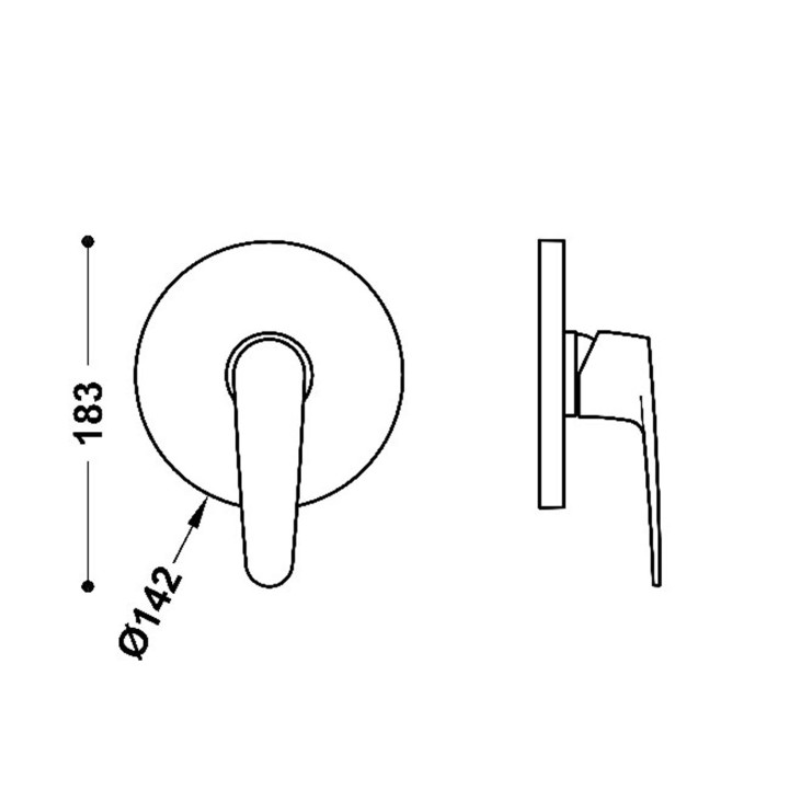 Maskownica do wpuszczanego korpusu 1-drożnego Rapid-box, TRES FLAT-TRES - Chrom    